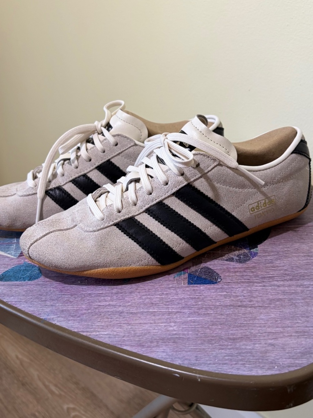 Women’s Adidas Tokyo Sneakers Beige and Black SZ 8.0